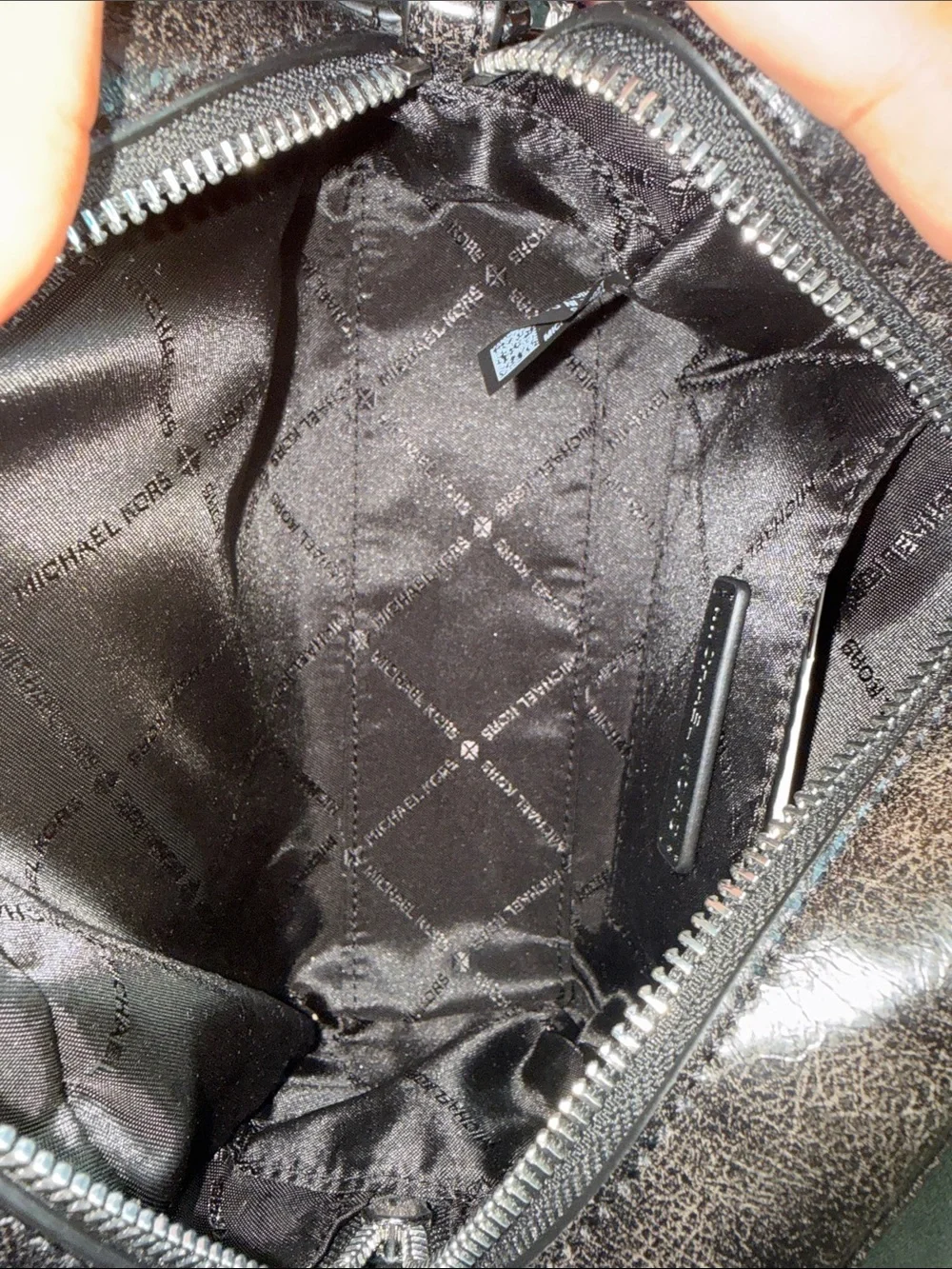 Michael Kors Metallic Black Mini Satchel